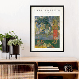 Obraz w ramie Paul Gauguin "Orana Maria/Hail Mary" - reprodukcja z napisem. Plakat z passe partout