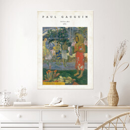 Plakat Paul Gauguin "Orana Maria/Hail Mary" - reprodukcja z napisem. Plakat z passe partout
