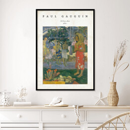Plakat w ramie Paul Gauguin "Orana Maria/Hail Mary" - reprodukcja z napisem. Plakat z passe partout