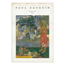 Paul Gauguin "Orana Maria/Hail Mary" - reprodukcja z napisem. Plakat z passe partout