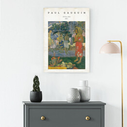 Obraz klasyczny Paul Gauguin "Orana Maria/Hail Mary" - reprodukcja z napisem. Plakat z passe partout
