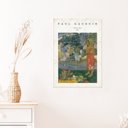 Plakat samoprzylepny Paul Gauguin "Orana Maria/Hail Mary" - reprodukcja z napisem. Plakat z passe partout