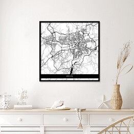 Plakat w ramie Mapy miast świata - Ankara - biała