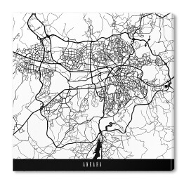 Obraz na płótnie Mapy miast świata - Ankara - biała