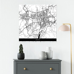 Plakat samoprzylepny Mapy miast świata - Ankara - biała