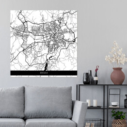 Plakat samoprzylepny Mapy miast świata - Ankara - biała