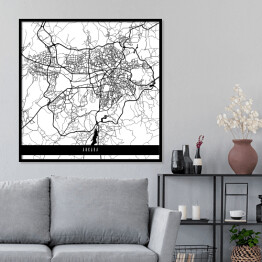 Plakat w ramie Mapy miast świata - Ankara - biała