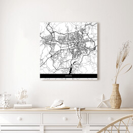 Obraz na płótnie Mapy miast świata - Ankara - biała