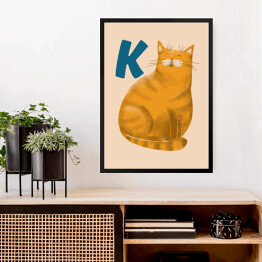Obraz w ramie Alfabet - K jak kot