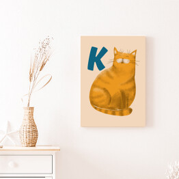 Obraz na płótnie Alfabet - K jak kot