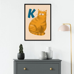 Plakat w ramie Alfabet - K jak kot