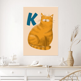 Plakat samoprzylepny Alfabet - K jak kot