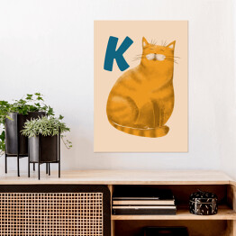Plakat samoprzylepny Alfabet - K jak kot