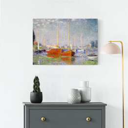 Obraz na płótnie Claude Monet Czerwone łodzie w Argenteuil. Reprodukcja obrazu