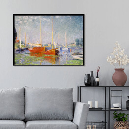 Plakat w ramie Claude Monet Czerwone łodzie w Argenteuil. Reprodukcja obrazu