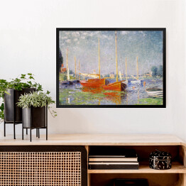 Obraz w ramie Claude Monet Czerwone łodzie w Argenteuil. Reprodukcja obrazu