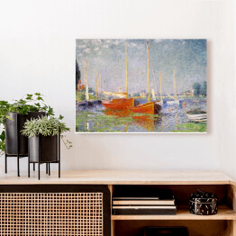 Obraz na płótnie Claude Monet Czerwone łodzie w Argenteuil. Reprodukcja obrazu