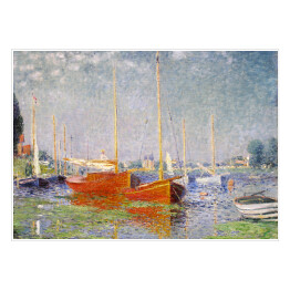 Plakat Claude Monet Czerwone łodzie w Argenteuil. Reprodukcja obrazu