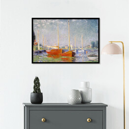 Plakat w ramie Claude Monet Czerwone łodzie w Argenteuil. Reprodukcja obrazu