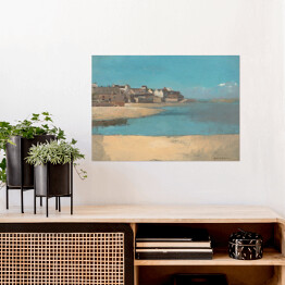 Plakat samoprzylepny Odilon Redon "Wioska na wybrzeżu w Brittany" - reprodukcja
