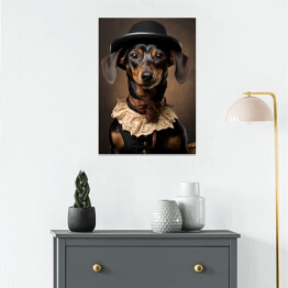 Plakat samoprzylepny Pies jamnik - śmieszne zdjęcia zwierząt