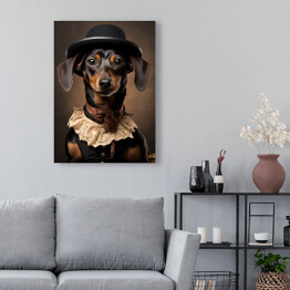 Obraz na płótnie Pies jamnik - śmieszne zdjęcia zwierząt