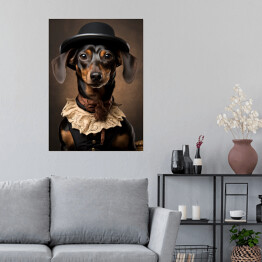 Plakat Pies jamnik - śmieszne zdjęcia zwierząt
