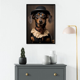 Plakat w ramie Pies jamnik - śmieszne zdjęcia zwierząt