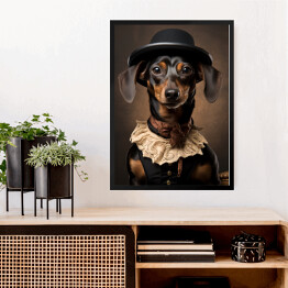 Obraz w ramie Pies jamnik - śmieszne zdjęcia zwierząt