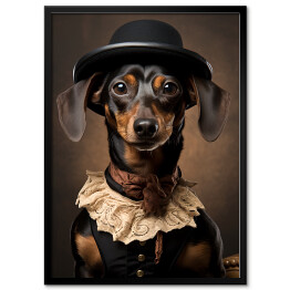 Obraz klasyczny Pies jamnik - śmieszne zdjęcia zwierząt