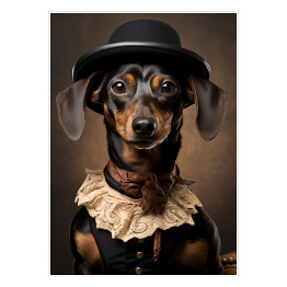 Plakat Pies jamnik - śmieszne zdjęcia zwierząt