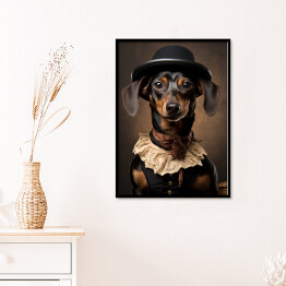 Plakat w ramie Pies jamnik - śmieszne zdjęcia zwierząt