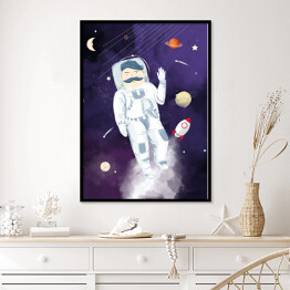 Plakat w ramie Kosmonauta - ilustracja