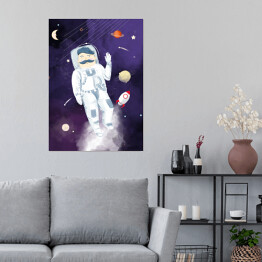 Plakat samoprzylepny Kosmonauta - ilustracja