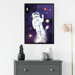 Obraz w ramie Kosmonauta - ilustracja