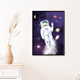 Plakat w ramie Kosmonauta - ilustracja
