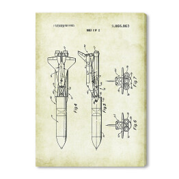 Obraz na płótnie Statek kosmiczny - patenty na rycinach vintage
