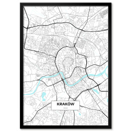 Plakat w ramie Mapa Krakowa 