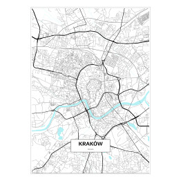 Plakat samoprzylepny Mapa Krakowa 