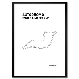 Obraz klasyczny Autodromo Enzo E Dino Ferrari - Tory wyścigowe Formuły 1 - białe tło