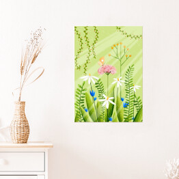 Plakat Łąka - polne kwiaty