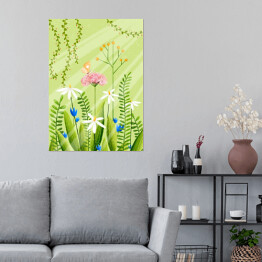 Plakat samoprzylepny Łąka - polne kwiaty