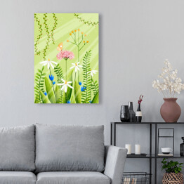 Obraz na płótnie Łąka - polne kwiaty