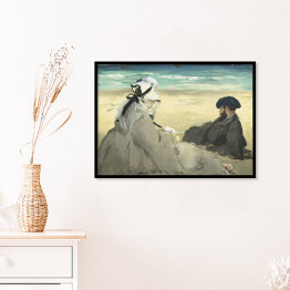 Plakat w ramie Edouard Manet "Na plaży" - reprodukcja