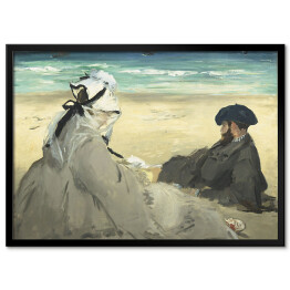 Plakat w ramie Edouard Manet "Na plaży" - reprodukcja