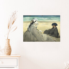 Plakat samoprzylepny Edouard Manet "Na plaży" - reprodukcja