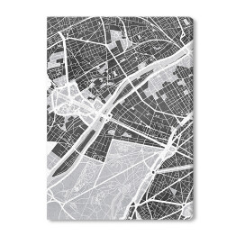 Obraz na płótnie Paryż - mapa