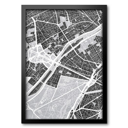 Obraz w ramie Paryż - mapa