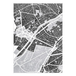 Plakat samoprzylepny Paryż - mapa