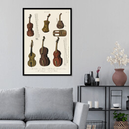Plakat w ramie Instrumenty strunowe ilustracja muzyczna 
